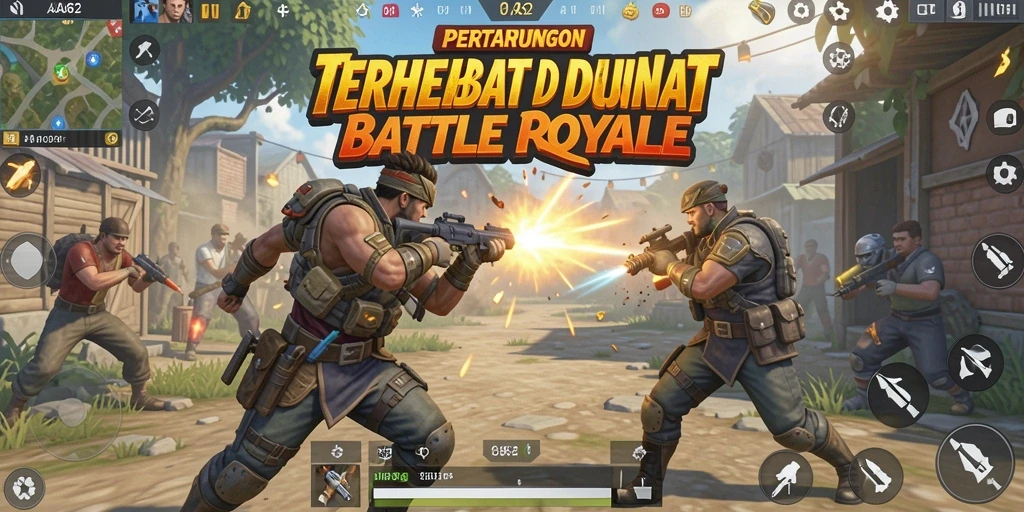 Screenshot gameplay AA62 dengan aksi seru dalam pertarungan Battle Royale.