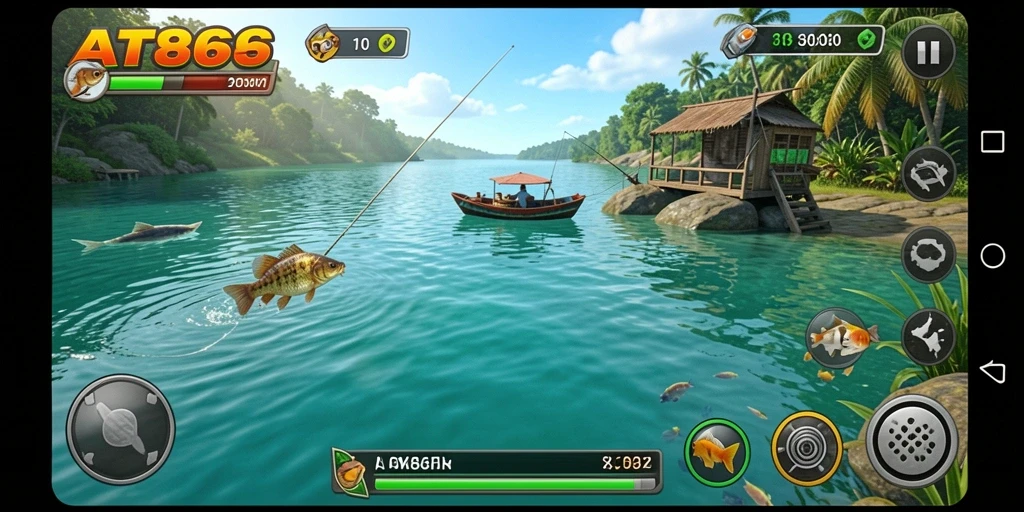 Tangkapan ikan besar dalam gameplay AT866 yang seru.