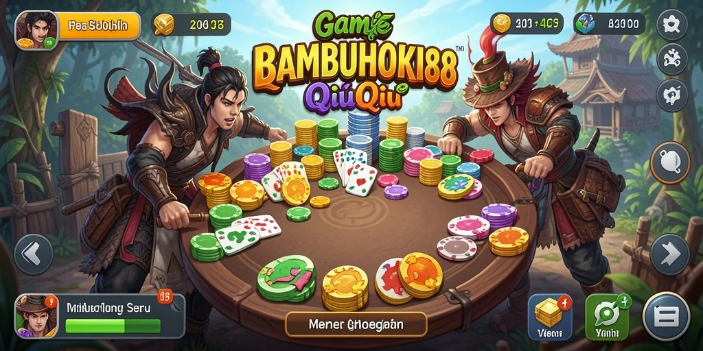 Screenshot gameplay QiuQiu dari BAMBUHOKI88 yang menampilkan permainan seru.