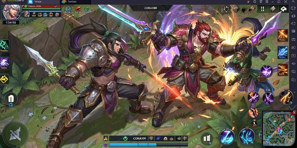 Tampilan gameplay seru di CORLA188 dengan karakter yang beragam.