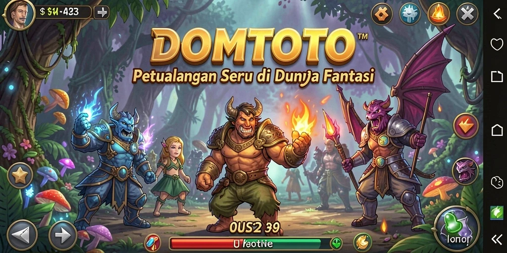 Tampilan gameplay DOMTOTO dengan petualangan seru dan menantang.