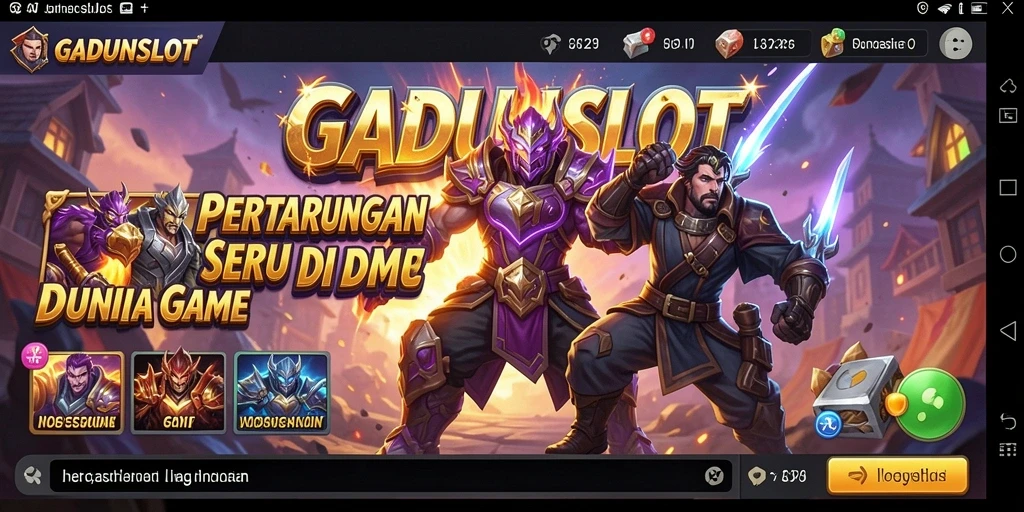 Tampilan menarik dari gameplay pertarungan di GADUNSLOT.