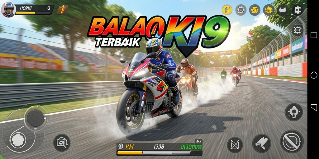 Tampilan mendebarkan dari balapan motor HOKI9 dengan grafis memukau.