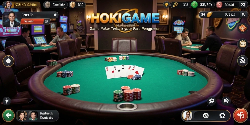Screenshot gameplay HOKIGAME menampilkan keseruan bermain poker online.
