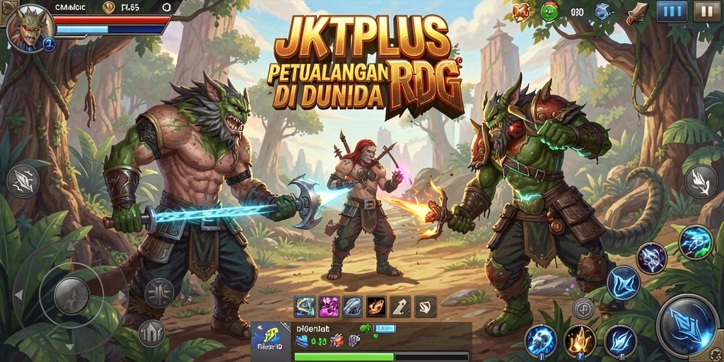 Screenshot gameplay JKTPLUS mencerminkan pertempuran yang seru dan interaksi karakter.