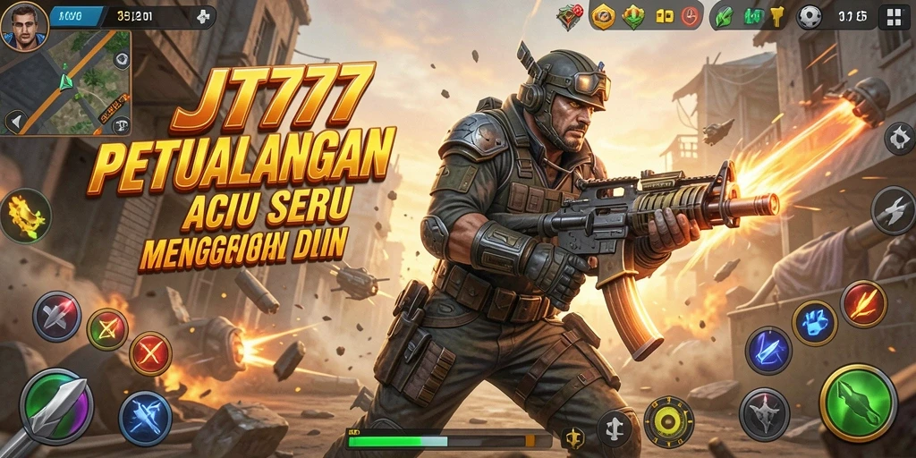 Tampilan aksi seru dari gameplay JT777 yang mendebarkan.