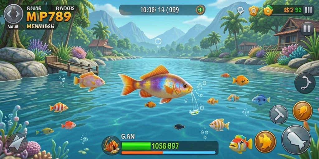 Gameplay menarik di dunia memancing yang penuh tantangan.