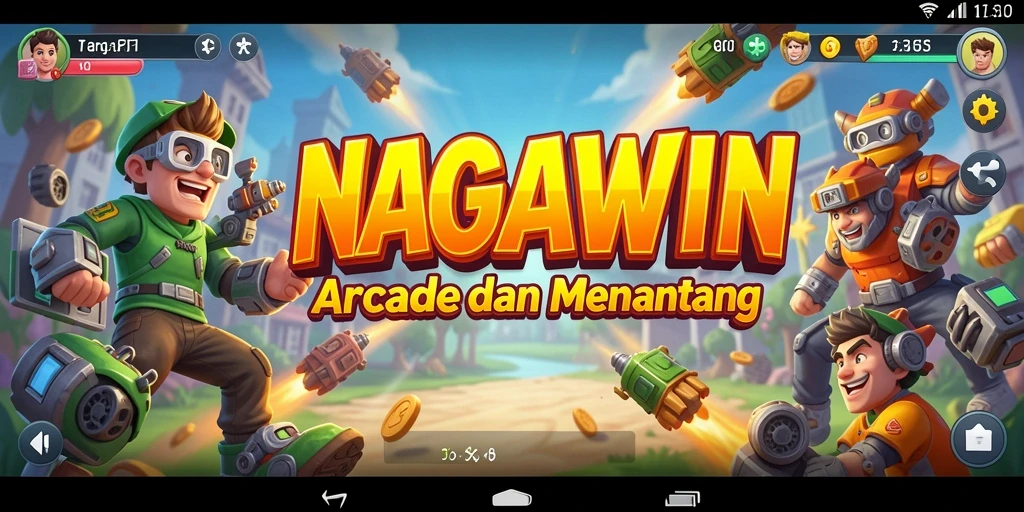 Tangkapan layar utama NAGAWIN menampilkan gameplay yang penuh aksi.