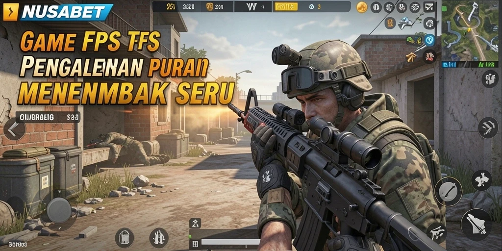 Gameplay seru dalam NUSABET dengan aksi menembak yang menegangkan.