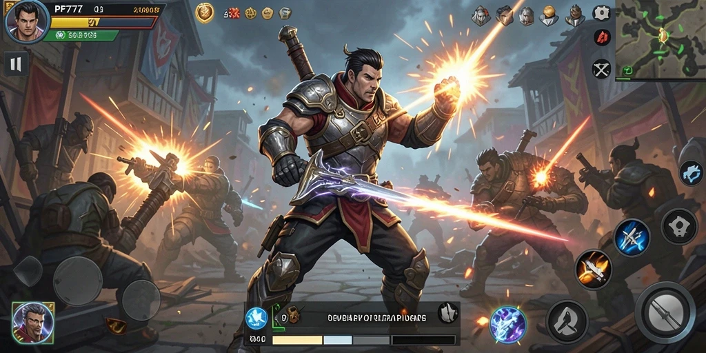 Tampilan gameplay PF777 yang seru saat pertarungan berlangsung.