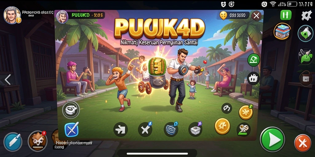Tangkapan layar utama dari gameplay PUCUK4D yang penuh warna dan menyenangkan.