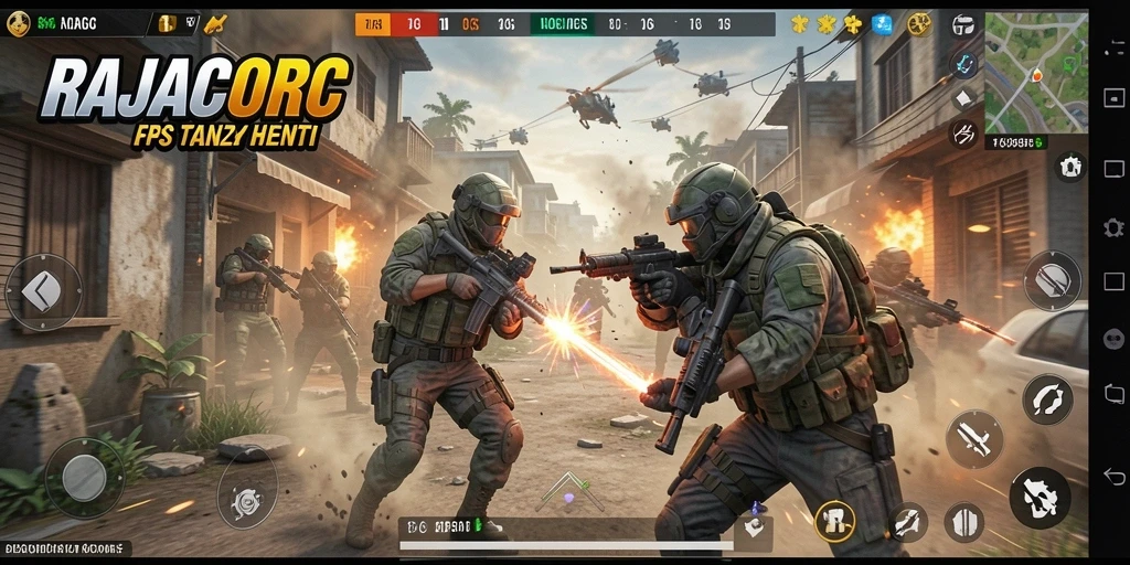 Tampilan menakjubkan dari gameplay RAJACORC yang memacu adrenalin.