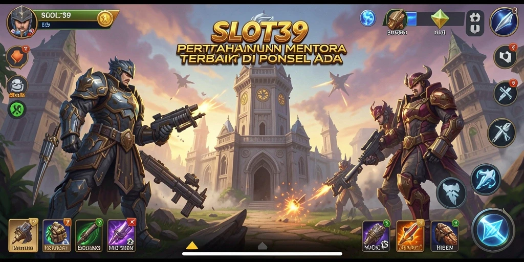 Screenshot gameplay SLOT39 menampilkan pertahanan menara yang strategis dan menantang.