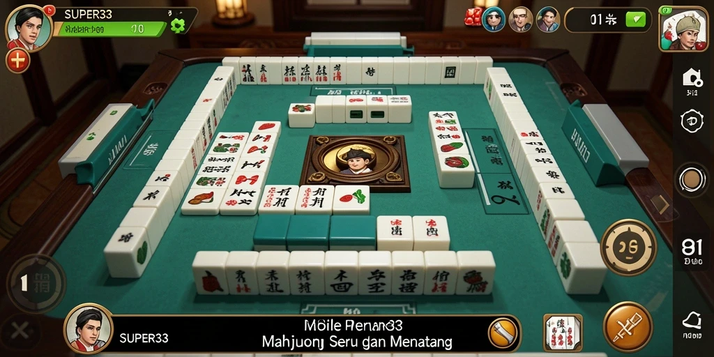 Gameplay SUPER33 yang mengasyikkan dan seru dalam permainan Mahjong.