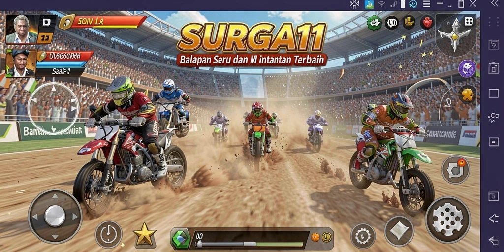 Tampilan menarik dari gameplay balapan di SURGA11.